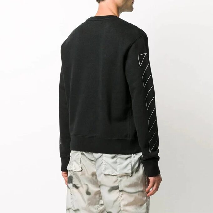 Jersey de hombre con logo y rayas diagonales, negro