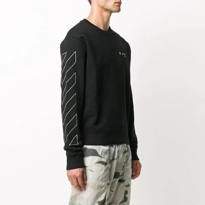 Jersey de hombre con logo y rayas diagonales, negro