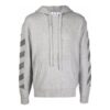Jersey de lana con capucha y rayas diagonales Off-White para hombre, colección FW21, corte holgado, color gris