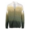 Jersey de lana con cremallera y estampado de Arrows Off-White para hombre FW21, corte holgado, verde