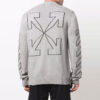 Jersey de lana con logotipo bordado Off-White para hombre, gris