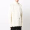 Jersey de lana de cuello alto de Off-White para hombre, de punto detallado, color liso y corte holgado, blanco