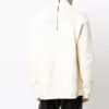 Jersey de lana de cuello alto de Off-White para hombre, de punto detallado, color liso y corte holgado, blanco