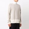 Jersey de lana de cuello redondo con bloques de color Off-White para hombre, temporada FW21, corte holgado, color beige