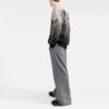 Jersey de lana de cuello redondo con degradado Off-White para hombre, temporada primavera-verano 2022, gris