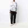 Jersey de lana de cuello redondo con estampado abstracto para hombre Off-White, temporada Otoño-Invierno 2021, corte holgado, blanco
