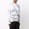 Jersey de lana de cuello redondo con estampado abstracto para hombre Off-White, temporada Otoño-Invierno 2021, corte holgado, blanco