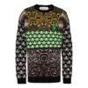 Jersey de lana de cuello redondo con estampado de Arrows y logotipo Off-White para hombre, colección FW21, corte holgado, verde