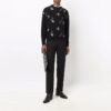 Jersey de lana de cuello redondo con logo de punto intarsia Off-White para hombre, temporada FW21, corte holgado, color negro