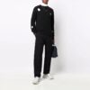 Jersey de lana de cuello redondo y manga larga con corte circular para hombre Off-White FW21, corte holgado, color negro