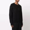 Jersey de lana de cuello redondo y manga larga con estampado de flechas Off-White para hombre FW21, negro