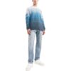 Jersey de lana de cuello redondo y manga larga con estampado de rayas degradadas para hombre de Off-White, colección primavera-verano 2022, versión azul