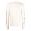 Jersey de lana de cuello redondo y manga larga con patrón de Arrows Off-White para hombre FW21, blanco
