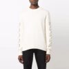 Jersey de lana de cuello redondo y manga larga con patrón de Arrows Off-White para hombre FW21, blanco