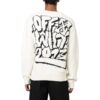 Jersey de lana de cuello redondo y manga larga con patrón de intarsia de Off-White para hombre, colección FW22, corte holgado, color blanco
