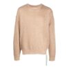 Jersey de lana de cuello redondo y manga larga Off-White para hombre, colección FW22, con estampado de flechas, versión marrón