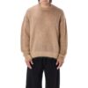 Jersey de lana de cuello redondo y manga larga Off-White para hombre, colección FW22, con estampado de flechas, versión marrón