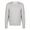 Jersey de lana de cuello redondo y manga larga Off-White para hombre, corte holgado, color gris