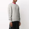 Jersey de lana de cuello redondo y manga larga Off-White para hombre, corte holgado, color gris