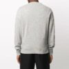 Jersey de lana de cuello redondo y manga larga Off-White para hombre, corte holgado, color gris