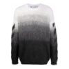 Jersey de lana de cuello redondo y manga larga Off-White para hombre FW21, con degradado, corte holgado, otoño, negro