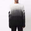 Jersey de lana de cuello redondo y manga larga Off-White para hombre FW21, con degradado, corte holgado, otoño, negro