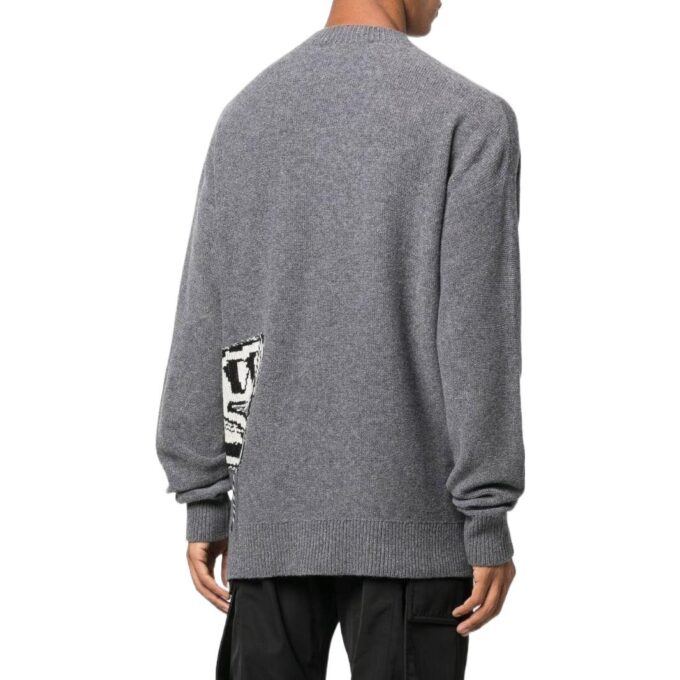 Jersey de lana de cuello redondo y manga larga Off-White para hombre FW22, color gris
