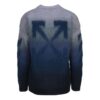 Jersey de lana de cuello redondo y manga larga para hombre Off-White, de corte holgado y efecto degradado, azul