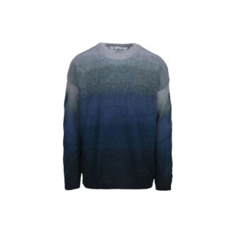Jersey de lana de cuello redondo y manga larga para hombre Off-White, de corte holgado y efecto degradado, azul