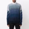 Jersey de lana de cuello redondo y manga larga para hombre Off-White, de corte holgado y efecto degradado, azul