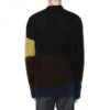 Jersey de lana de cuello redondo y manga larga para hombre Off-White en colores contrastantes, negro
