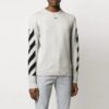 Jersey de lana de hombre Off-White con rayas diagonales en forma de Diagonal Arrow y diseño intarsia, corte entallado, blanco