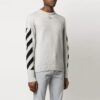 Jersey de lana de hombre Off-White con rayas diagonales en forma de Diagonal Arrow y diseño intarsia, corte entallado, blanco