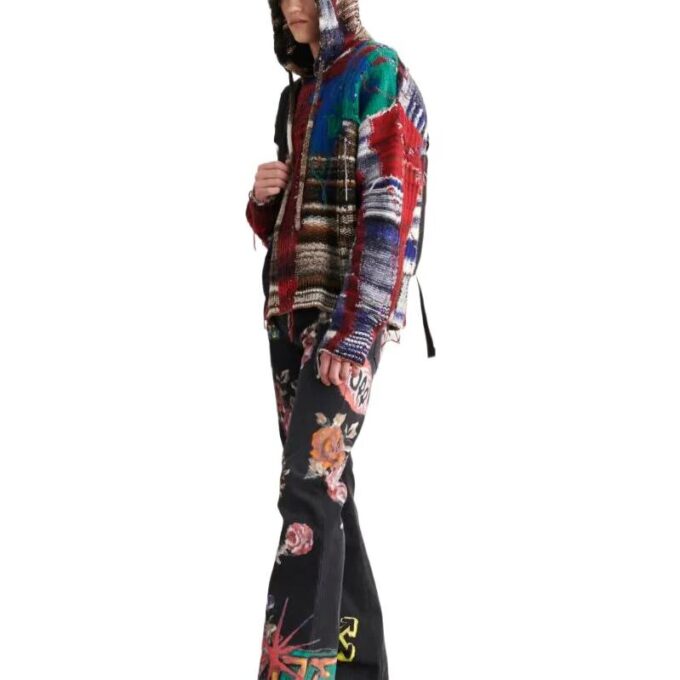 Jersey de lana de manga larga con capucha y bloques de color Off-White para hombre, colección Otoño-Invierno 2022