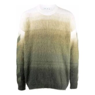 Jersey de lana de manga larga con cuello redondo y efecto degradado para hombre de Off-White, corte holgado, multicolor