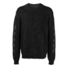 Jersey de lana de manga larga con cuello redondo y estampado de Arrows Off-White para hombre, temporada primavera-verano 2022, negro