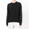 Jersey de lana de manga larga con cuello redondo y estampado de Arrows Off-White para hombre, temporada primavera-verano 2022, negro
