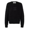 Jersey de lana de manga larga con estampado de flechas y logotipo Off-White para hombre, colección FW21, negro