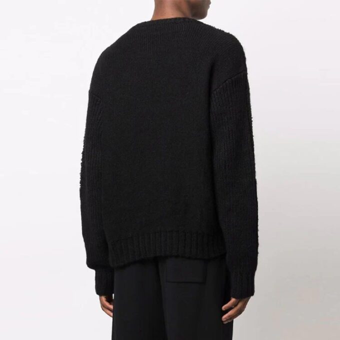 Jersey de lana de manga larga con estampado de flechas y logotipo Off-White para hombre, colección FW21, negro