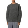 Jersey de lana de punto acanalado con patrón de empalme Off-White para hombre, temporada otoño-invierno 2022, color negro