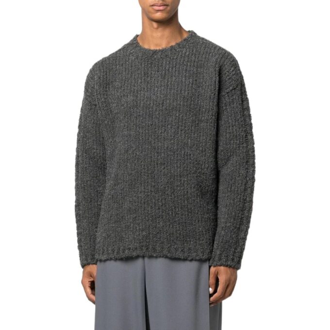 Jersey de lana de punto acanalado con patrón de empalme Off-White para hombre, temporada otoño-invierno 2022, color negro