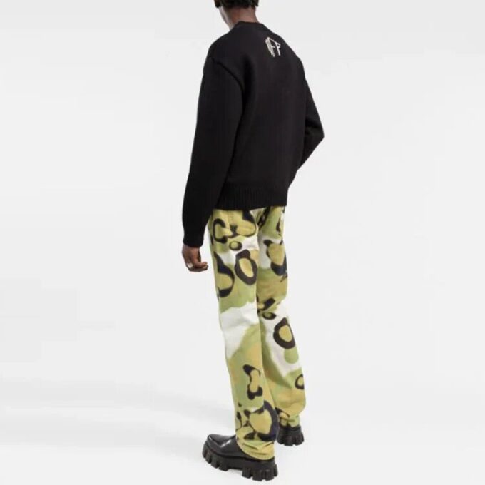 Jersey de lana de punto con estampado de flechas en 3D de Off-White para hombre, colección Otoño-Invierno 2021, corte holgado, negro