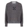 Jersey de lana liso con logo de Off-White para hombre, con diseño de Arrows, gris