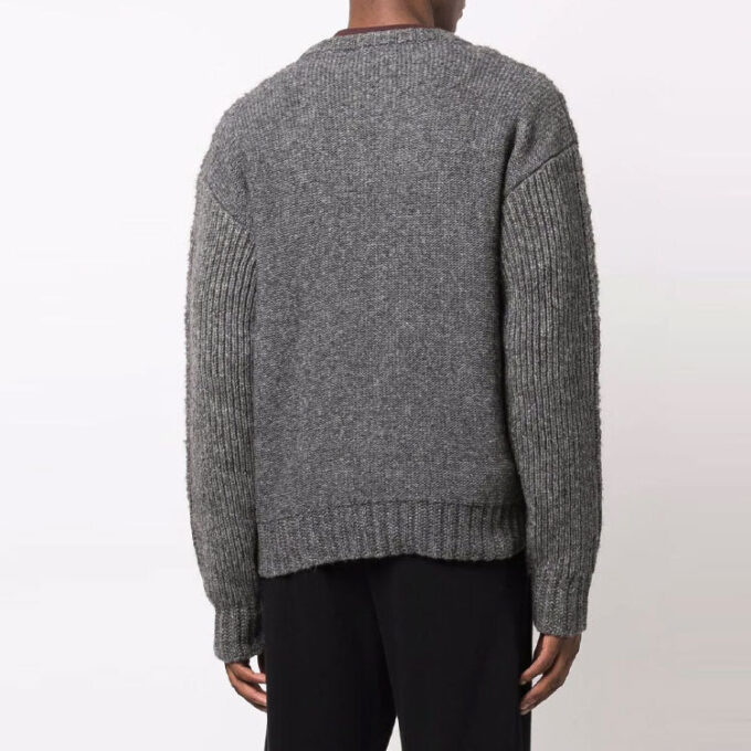 Jersey de lana liso con logo de Off-White para hombre, con diseño de Arrows, gris