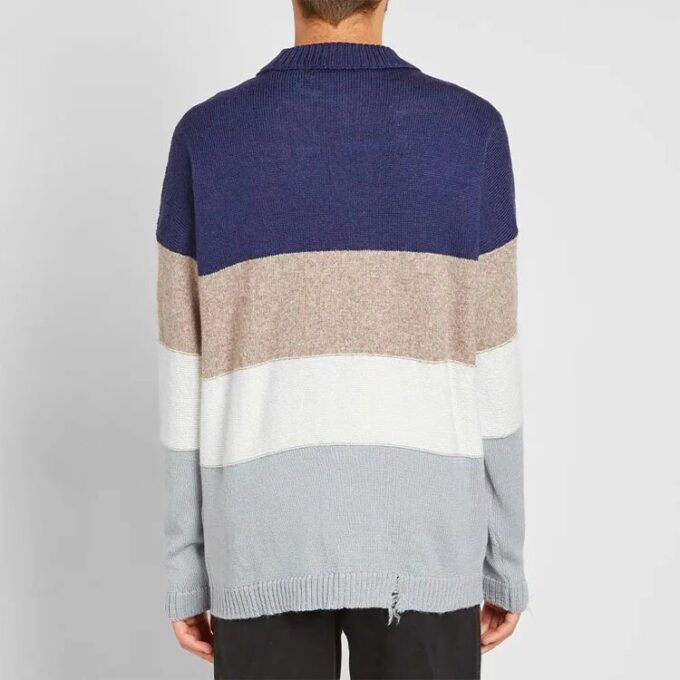 Jersey de lana multicolor con cuello redondo