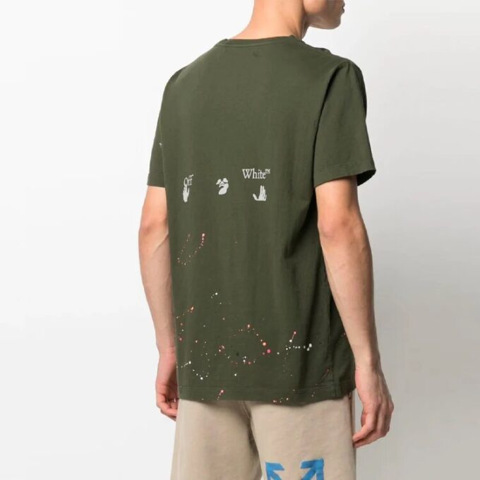 Jersey de manga corta con estampado de logotipo SS21, pantalones cortos holgados, verde