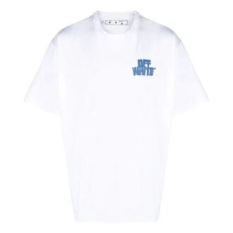Jersey de manga corta con estampado del logotipo de la temporada primavera-verano 2021, corte holgado, blanco Jersey de manga corta con estampado del logotipo de la temporada primavera-verano 2021, corte holgado, blanco