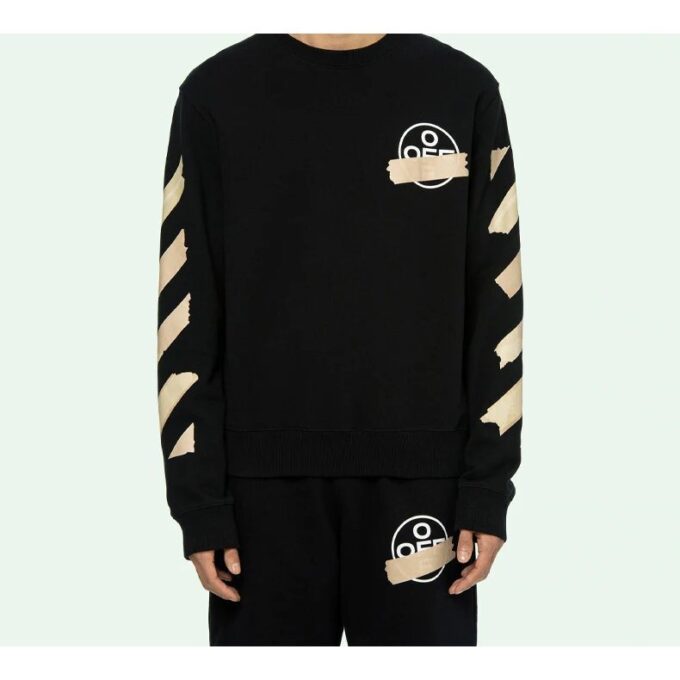 Jersey de manga larga con cuello redondo y logotipo para hombre Tape Arrow