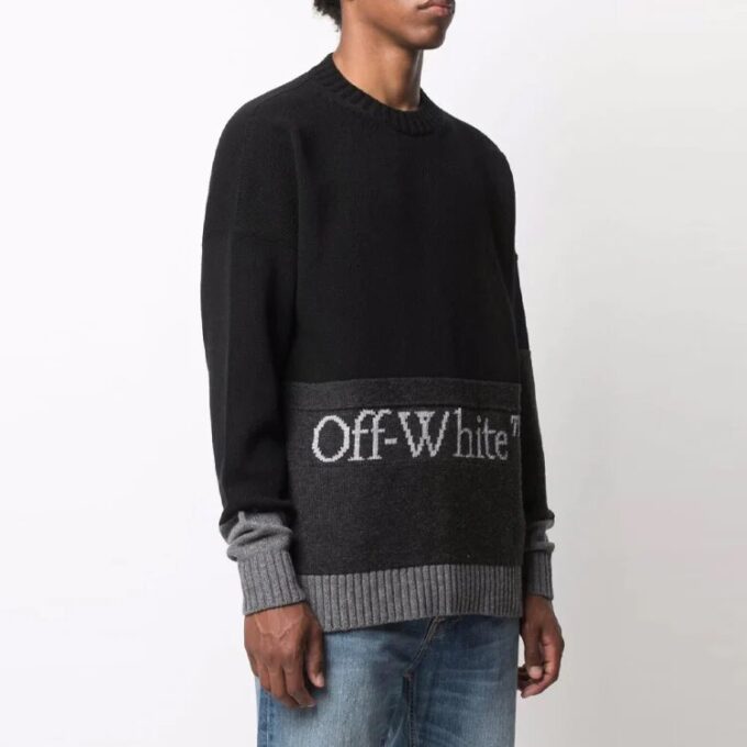 Jersey de manga larga con estampado de logotipo FW21 Negro