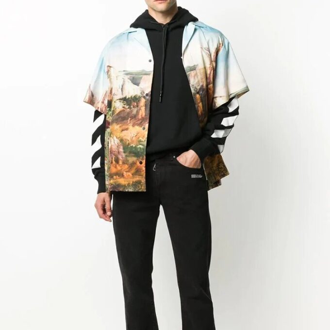 Jersey de manga larga con logo para hombre y rayas diagonales